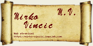 Mirko Vinčić vizit kartica